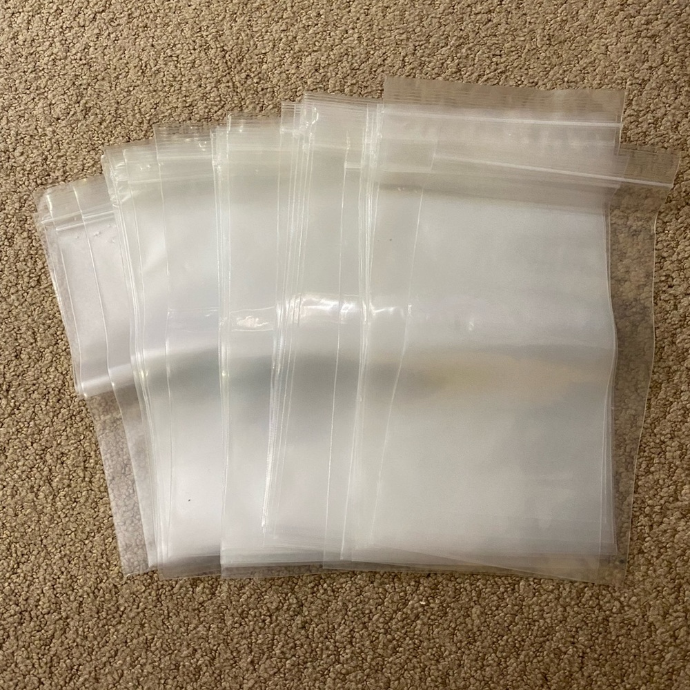 30 Clear, Resealable Cellophane Bags- 6” x 11”- Used